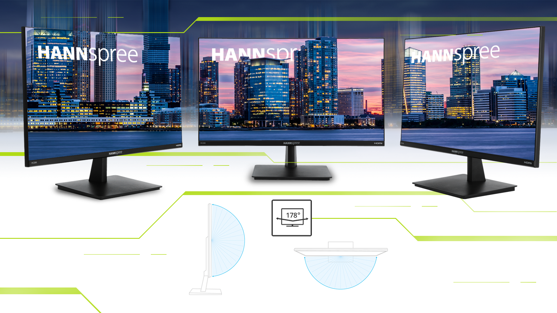 HC251PFB monitor features a 16:9 aspect ratio